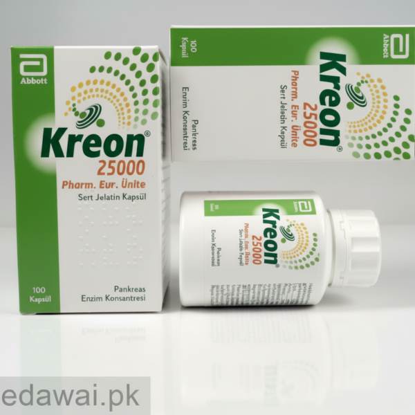 Original Kreon 25000 IU box – pancrelipase supplement