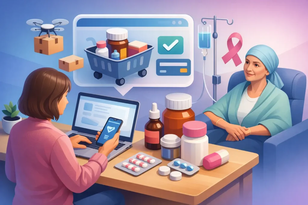 Caregiver Ordering Cancer Support Medicines